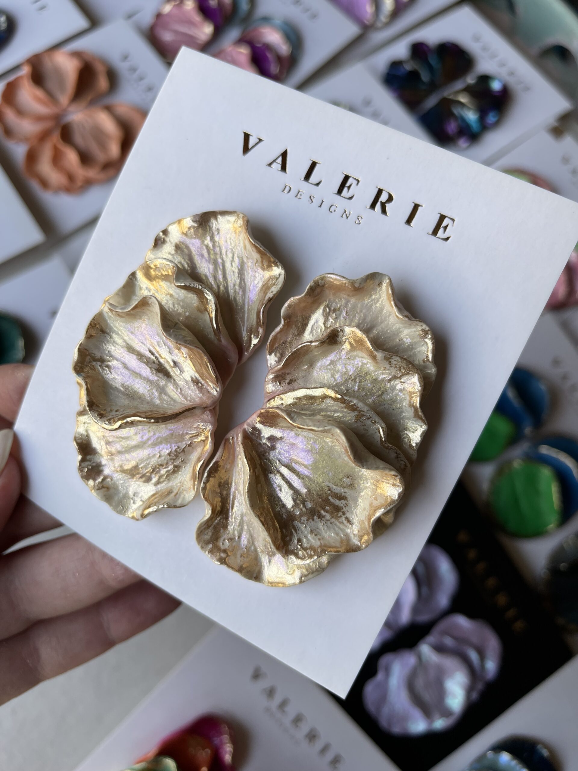 off white bulky petals statement