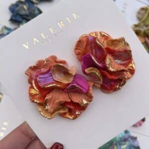 orange & fushia flower statements